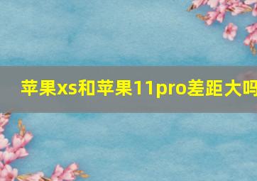 苹果xs和苹果11pro差距大吗