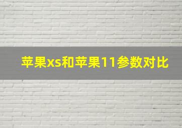 苹果xs和苹果11参数对比