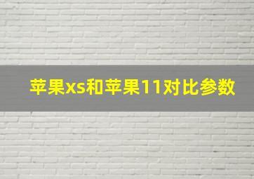 苹果xs和苹果11对比参数