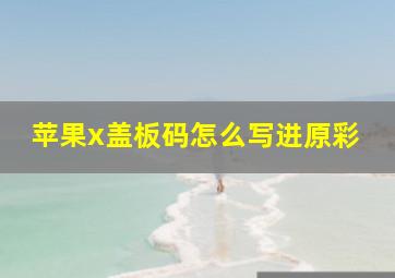 苹果x盖板码怎么写进原彩