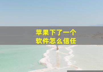 苹果下了一个软件怎么信任