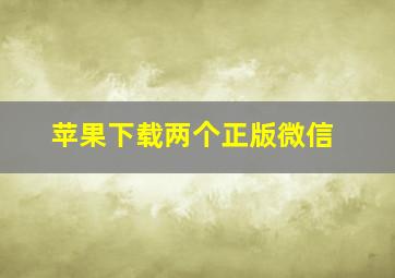 苹果下载两个正版微信