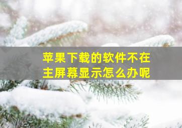 苹果下载的软件不在主屏幕显示怎么办呢