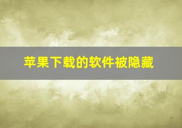 苹果下载的软件被隐藏