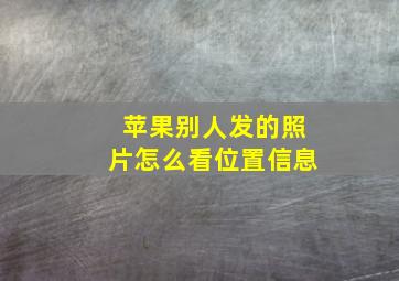 苹果别人发的照片怎么看位置信息