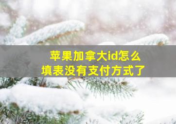 苹果加拿大id怎么填表没有支付方式了