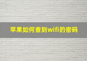 苹果如何查到wifi的密码