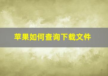 苹果如何查询下载文件