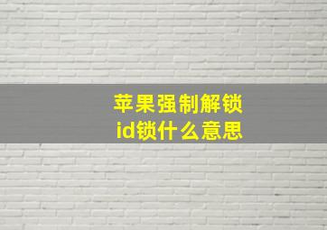 苹果强制解锁id锁什么意思