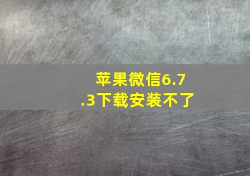 苹果微信6.7.3下载安装不了