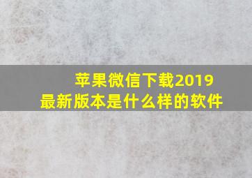 苹果微信下载2019最新版本是什么样的软件