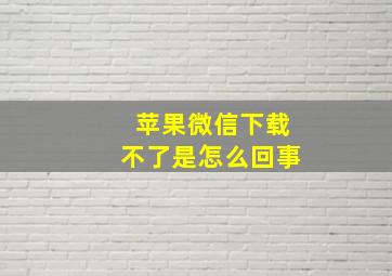 苹果微信下载不了是怎么回事