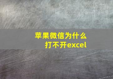 苹果微信为什么打不开excel