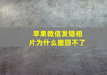 苹果微信发错相片为什么撤回不了