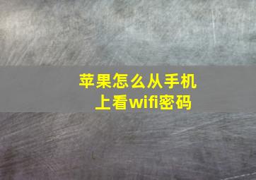 苹果怎么从手机上看wifi密码