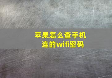 苹果怎么查手机连的wifi密码