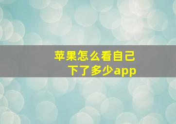 苹果怎么看自己下了多少app