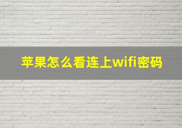 苹果怎么看连上wifi密码