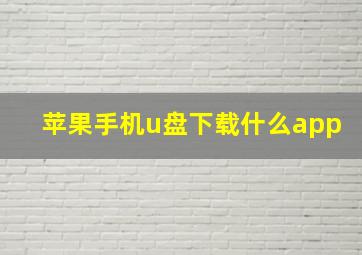 苹果手机u盘下载什么app