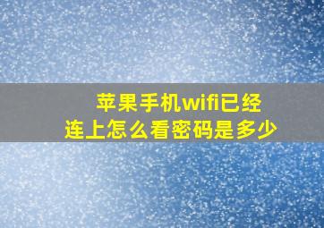 苹果手机wifi已经连上怎么看密码是多少