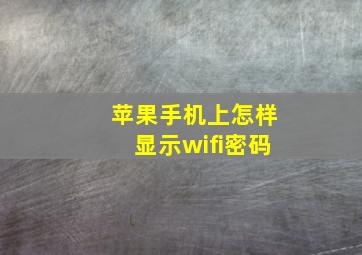 苹果手机上怎样显示wifi密码