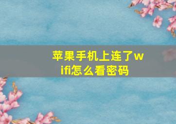 苹果手机上连了wifi怎么看密码