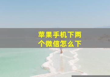 苹果手机下两个微信怎么下