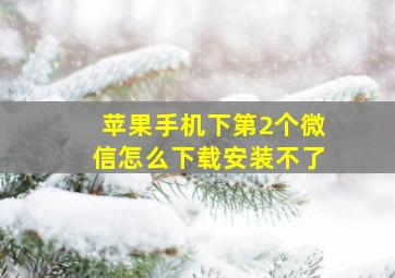 苹果手机下第2个微信怎么下载安装不了