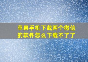 苹果手机下载两个微信的软件怎么下载不了了