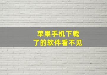 苹果手机下载了的软件看不见