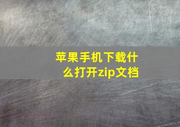 苹果手机下载什么打开zip文档