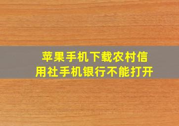 苹果手机下载农村信用社手机银行不能打开