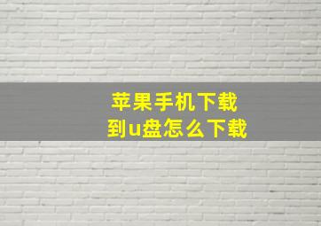 苹果手机下载到u盘怎么下载