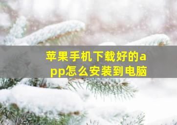 苹果手机下载好的app怎么安装到电脑