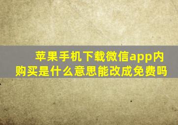 苹果手机下载微信app内购买是什么意思能改成免费吗