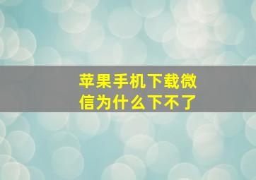 苹果手机下载微信为什么下不了