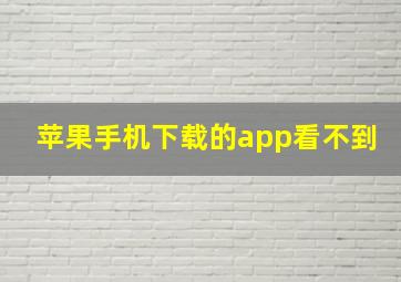 苹果手机下载的app看不到