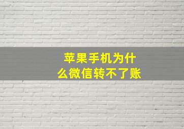 苹果手机为什么微信转不了账