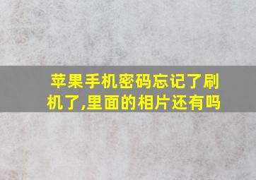 苹果手机密码忘记了刷机了,里面的相片还有吗