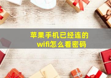 苹果手机已经连的wifi怎么看密码