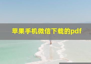 苹果手机微信下载的pdf