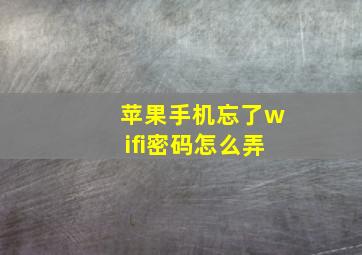 苹果手机忘了wifi密码怎么弄