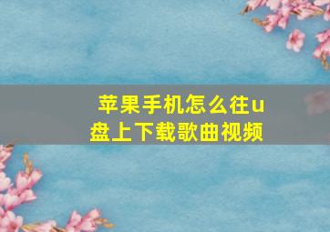 苹果手机怎么往u盘上下载歌曲视频