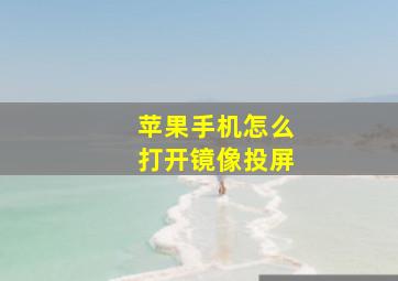 苹果手机怎么打开镜像投屏