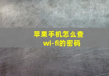 苹果手机怎么查wi-fi的密码