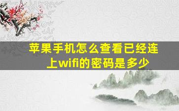 苹果手机怎么查看已经连上wifi的密码是多少