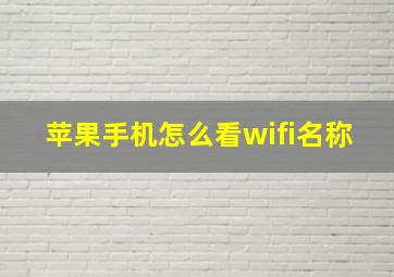 苹果手机怎么看wifi名称