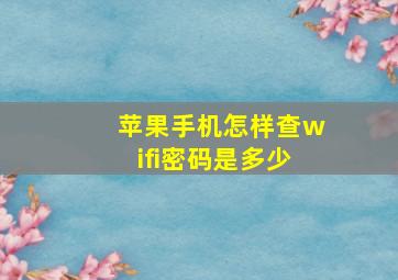 苹果手机怎样查wifi密码是多少