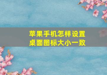 苹果手机怎样设置桌面图标大小一致