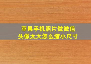 苹果手机照片做微信头像太大怎么缩小尺寸